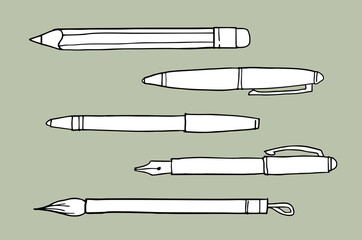 Pen Pencil illustration doodle sketch drawing, vector