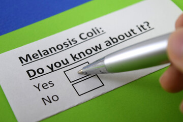 Obraz premium Questionnaire about health problem