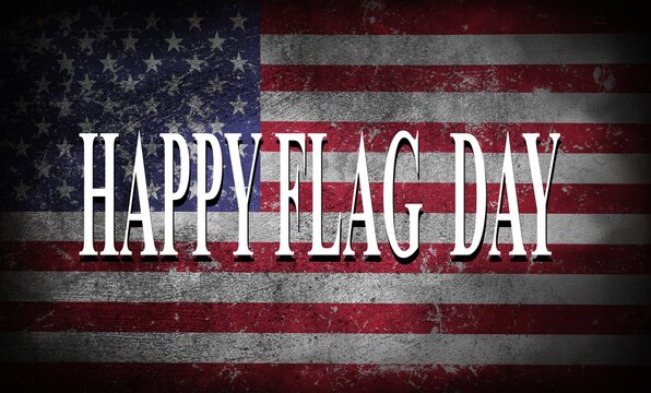 Happy Flag Day of USA, web banner or Template with text	and USA flag 
