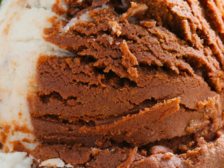 Sweet chocolate ice cream background, close up