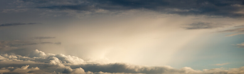 Wide background with evening clouds