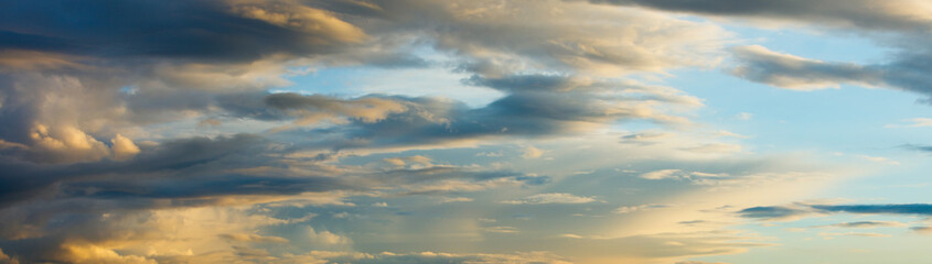 Wide background with evening clouds