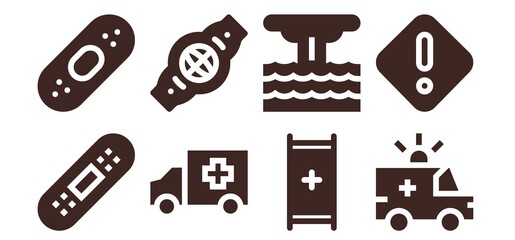 Modern Simple Set of accident Vector filled Icons