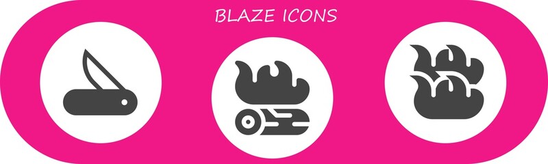 Modern Simple Set of blaze Vector filled Icons