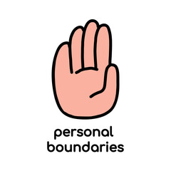Personal boundary. The limit line as a protection of personal space. vector illustration. concept of social distance vector illustration in flat style. for blogs, articles, and social networks
