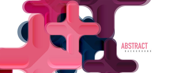 Glossy multicolored plastic style cross composition, x shape design, techno geometric modern abstract background. Trendy abstract layout template