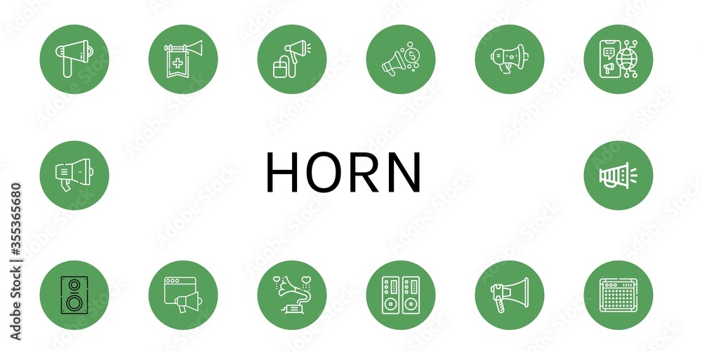 Canvas Prints horn icon set