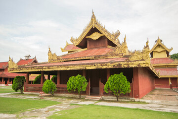 Mandalay, Myanmar - August 15th 2015 : an historic Buddhist monastery located near Mandalay Hill, Mandalay Region, Myanmar
