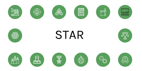 star simple icons set