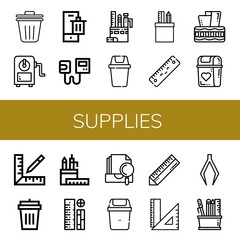 supplies simple icons set