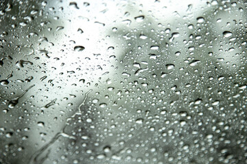 Raine drop on glass window.