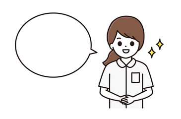 手を前で組む看護師