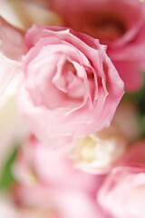 Obraz na płótnie Canvas 白とピンク色のトルコキキョウの花束