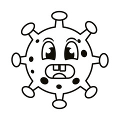 covid19 particle angry emoticon character