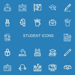 Editable 22 student icons for web and mobile