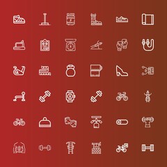 Editable 36 fitness icons for web and mobile