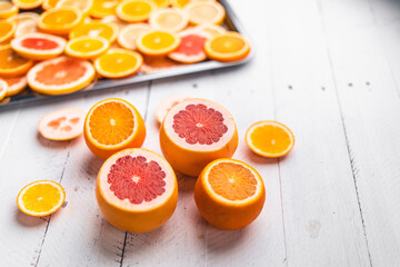 Oranges,Grapefruit,Lemon Fruit orange on white background