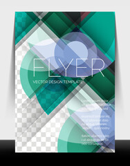 A4 flyer annual report circle design, vector background print template