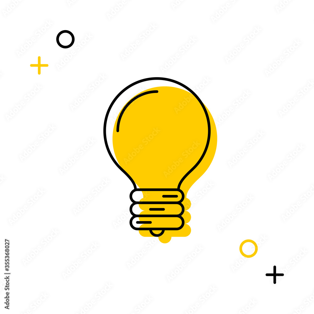 Aufkleber light bulb thin line icon on a white background for web and mobile app. vector illustration easy to 