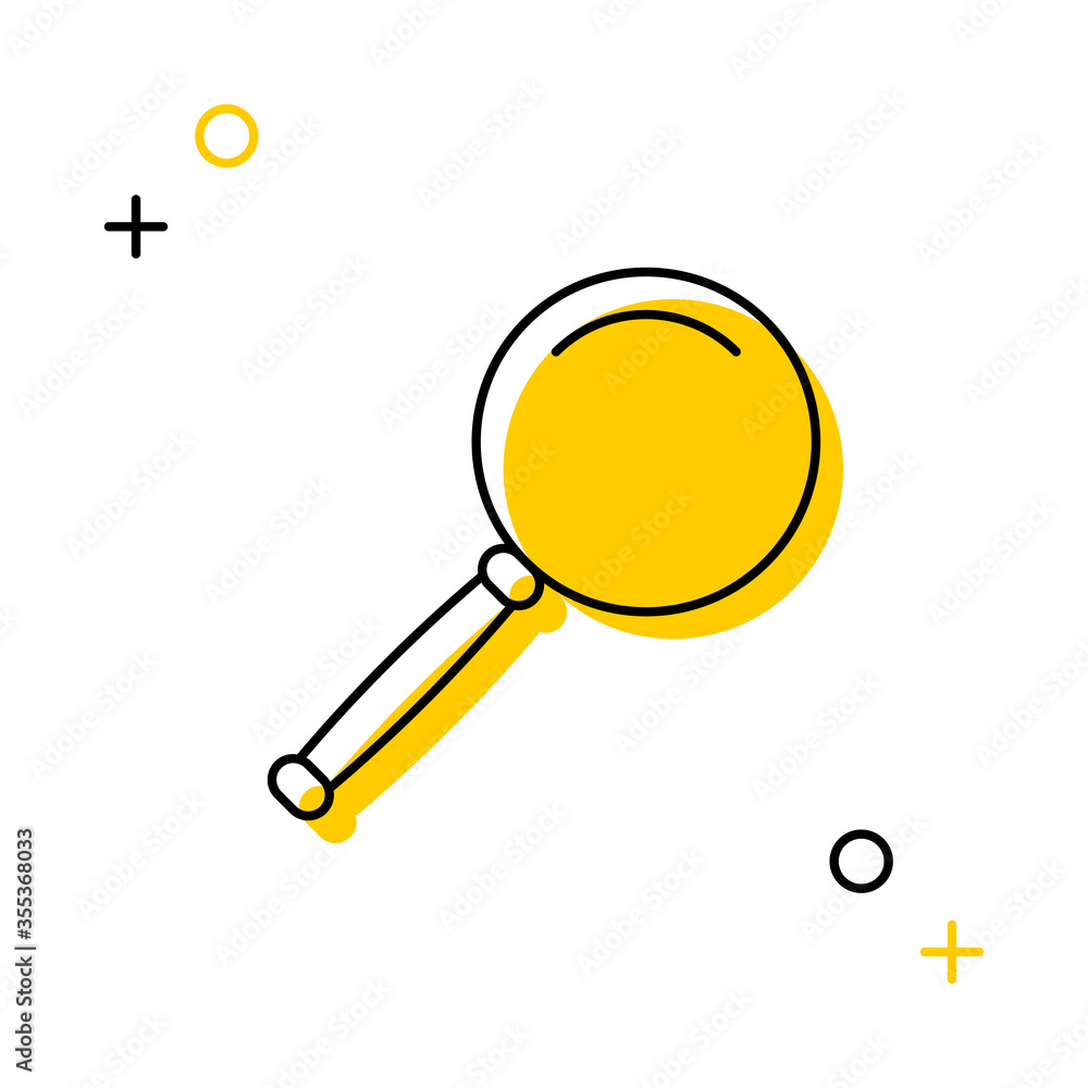 Aufkleber magnifier thin line icon on a white background for web and mobile app. vector illustration easy to e
