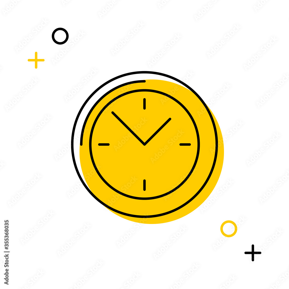 Aufkleber round clock thin line icon on a white background for web and mobile app. vector illustration easy to