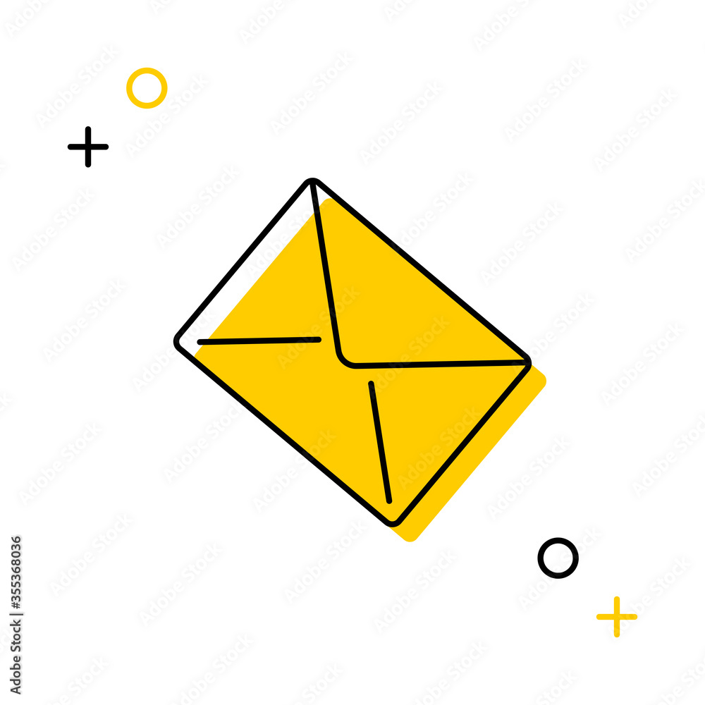 Aufkleber letter thin line icon on a white background for web and mobile app. vector illustration easy to edit