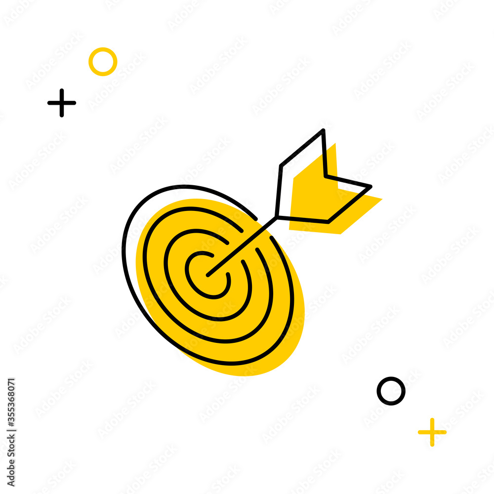 Aufkleber dart board thin line icon on a white background for web and mobile app. vector illustration easy to 