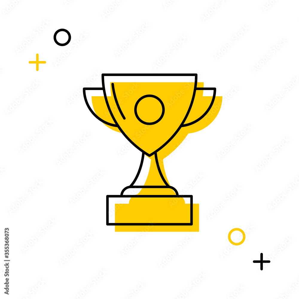 Aufkleber winner cup thin line icon on a white background for web and mobile app. vector illustration easy to 
