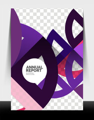 Business flyer annual report, circle and triangle shapes modern design