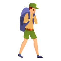 Young explorer icon. Cartoon of young explorer vector icon for web design isolated on white background