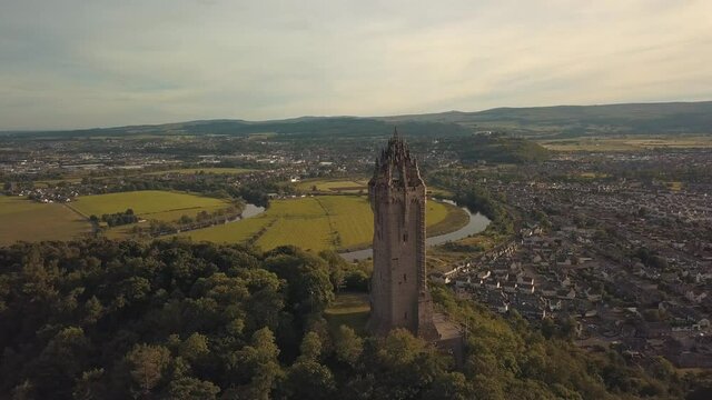 William Wallace Monument in Stirling UK , Drone shoot