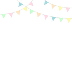 Party triangular flags. Festival colorful garland decoration template. Anniversary celebration simple flags. vector illustration.