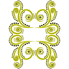 the pattern of their fantasy drawing is the line of the plant stem and circles, a crocheted pattern on a white background