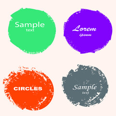 Grunge post Stamps Collection, Circles. Banners, Insignias , Logos, Icons, Labels and Badges Set . vector distress textures.blank shapes.