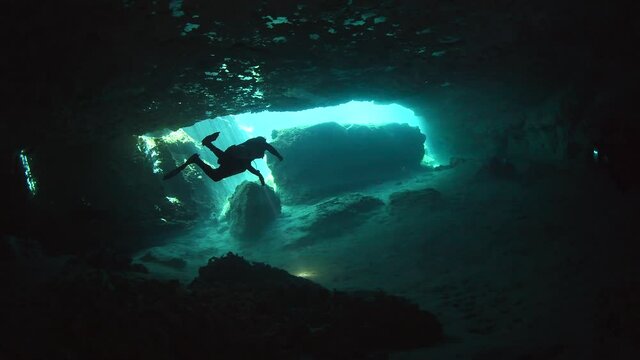cave diving in Mexico 
