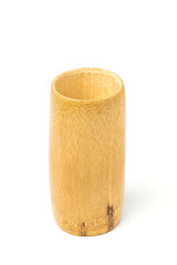 Bamboo Wooden cup isolated on white background.