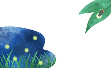 水辺と草むらの蛍のイメージ