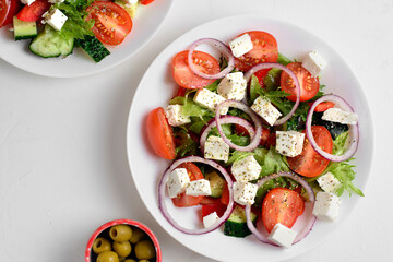 Greek salad with feta and olives