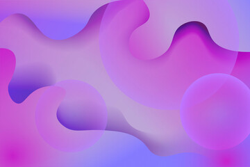 Abstract background in violet color, with figures of balls and bubbles. Vector fluid. Violet and purple combination of abstract compositions. Abstract colored background with shapes and bubbles.