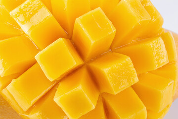 Yellow mango isolated on a white background