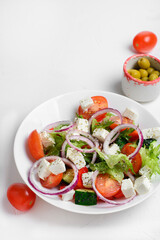 Greek salad with feta and olives