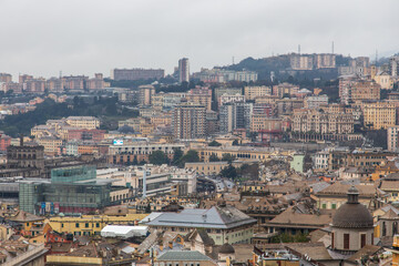 Fototapeta na wymiar Port of Genoa in Italy 