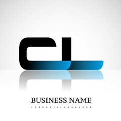 Initial letter CL uppercase modern and simple logo linked blue and black colored, isolated in white background. Vector design for company identity.