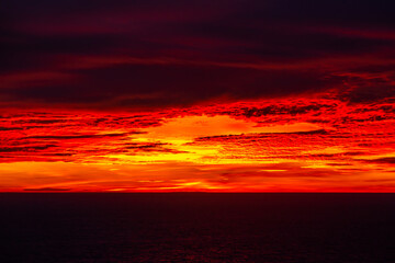 Beautiful dark orange sky evening beauty and Clouds at sunset