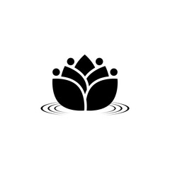 Fototapeta premium Lotus on water icon for web design isolated on white background