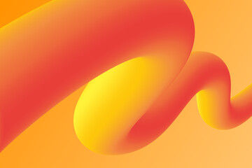 Fluid abstract curve gradient design on orange background. Liquid shape for cover, poster, banner template.