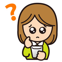 スマートフォンをもって悩む女性