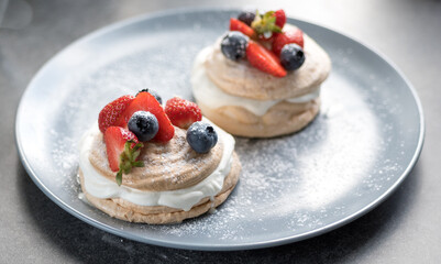 Australian famous Pavlova dessert with berries
