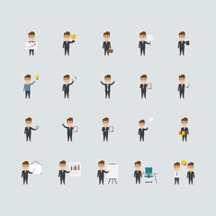 Business Concept Idea Characters Flat Icons 