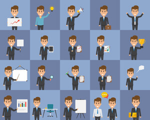 Business Concept Idea Characters Flat Icons 